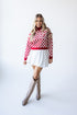 Arkansas Checkerboard Cropped Crew Sweater